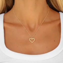 hart ketting in verguld messing - Eliné