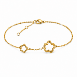 bloem armband in verguld messing - Eliné