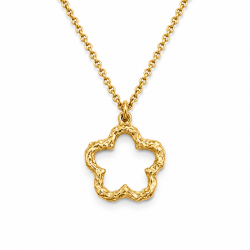 bloem ketting in verguld messing - Eliné