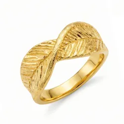 blad ring in verguld messing - Pure Nature
