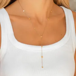 waterproof hart Y-ketting in verguld staal - OCEANA