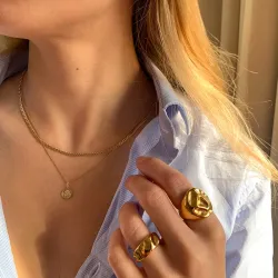 waterproof ring in verguld staal - OCEANA