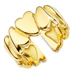 waterproof hart ring in verguld staal - OCEANA