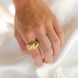 waterproof ring in verguld staal - OCEANA