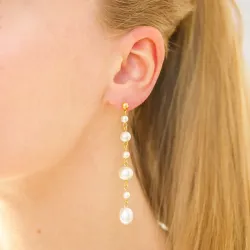 waterproof parel oorbellen in verguld staal - OCEANA