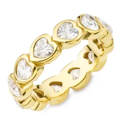 waterproof hart ring in verguld staal - OCEANA