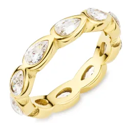 waterproof zirkoon ring in verguld staal - OCEANA