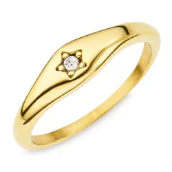 waterproof ster ring in verguld staal - OCEANA