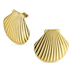 waterproof schelp oorbellen in verguld staal - OCEANA