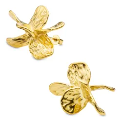 waterproof bloem oorbellen in verguld staal - OCEANA