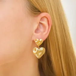 waterproof hart oorbellen in verguld staal - OCEANA