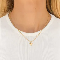 waterproof bloem ketting in verguld staal - OCEANA