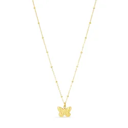 waterproof vlinder ketting in verguld staal - OCEANA