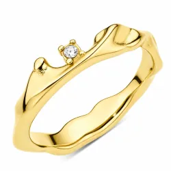 waterproof zirkoon ring in verguld staal - OCEANA