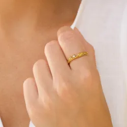 waterproof zirkoon ring in verguld staal - OCEANA