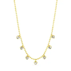 waterproof hart zirkoon ketting in verguld staal - OCEANA