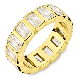 waterproof zirkoon ring in verguld staal - OCEANA