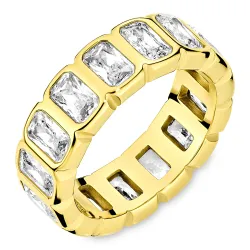 waterproof zirkoon ring in verguld staal - OCEANA