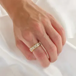 waterproof zirkoon ring in verguld staal - OCEANA