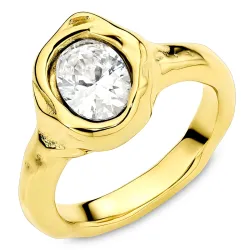 waterproof zirkoon ring in verguld staal - OCEANA