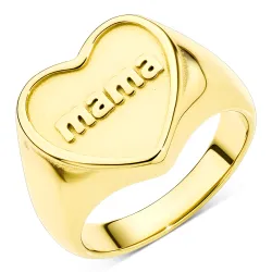 waterproof hart ring in verguld staal - OCEANA