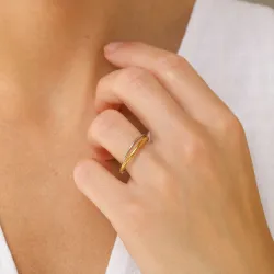 waterproof ring in verguld staal - OCEANA