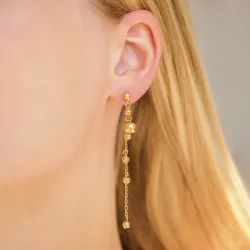 waterproof lange ketting oorbellen in verguld staal - OCEANA