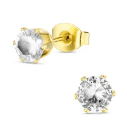 5 mm waterproof zirkoon oorsteker in verguld staal - OCEANA