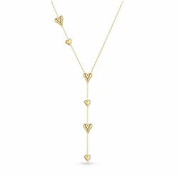 waterproof hart Y-ketting in verguld staal - OCEANA