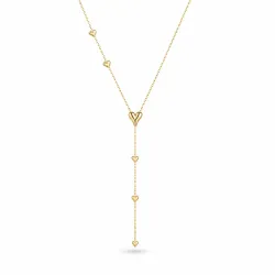 waterproof hart Y-ketting in verguld staal - OCEANA