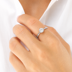waterproof zirkoon solitaire ring in staal - OCEANA
