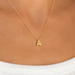 waterproof letter a ketting met hanger in verguld staal - My Letter