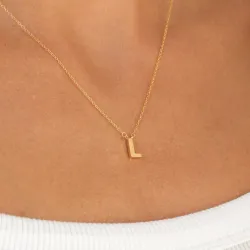 waterproof letter l ketting met hanger in verguld staal - My Letter