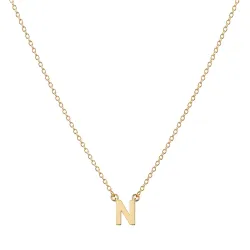 waterproof letter n ketting met hanger in verguld staal - My Letter