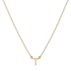 waterproof letter t ketting met hanger in verguld staal - My Letter
