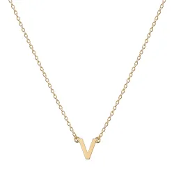waterproof letter v ketting met hanger in verguld staal - My Letter