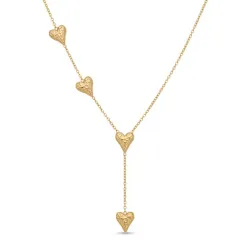 waterproof hart Y-ketting in verguld staal - OCEANA