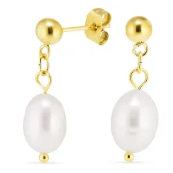 waterproof parel oorbellen in verguld staal - OCEANA