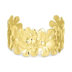 waterproof bloem armband in verguld staal - OCEANA