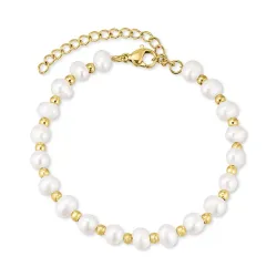 waterproof parel armband in verguld staal - OCEANA