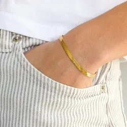 waterproof armband in verguld staal  x 4,0 mm  - OCEANA