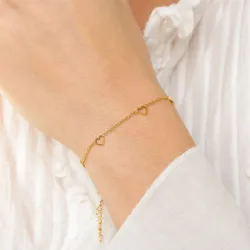 waterproof hart armband in verguld staal - OCEANA