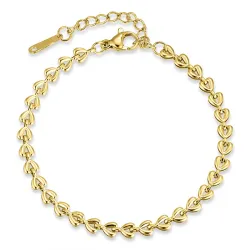 waterproof hart armband in verguld staal - OCEANA