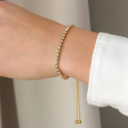 waterproof zirkoon armband in verguld staal - OCEANA