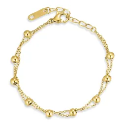 waterproof bolletje armband in verguld staal - OCEANA