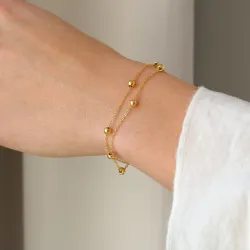 waterproof bolletje armband in verguld staal - OCEANA