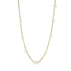 waterproof parel ketting in verguld staal - OCEANA