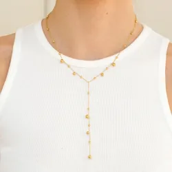 waterproof bolletje ketting in verguld staal - OCEANA
