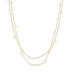 waterproof parel ketting in verguld staal - OCEANA