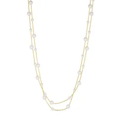 waterproof parel ketting in verguld staal - OCEANA